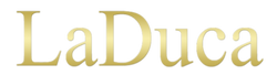 Gold 'LaDuca' logo on a white background